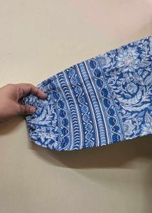Blue Floral Print Top