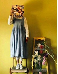 Blue Pinafore Dress