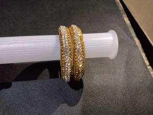 Gold & Crystal Bangle Set