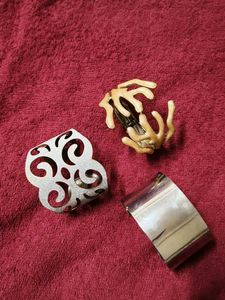Elegant Trio: Unique Metal Bracelets Set