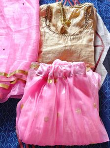 Pink & Gold Indian Outfit