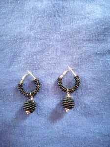 Myntra Black Beaded Earrings