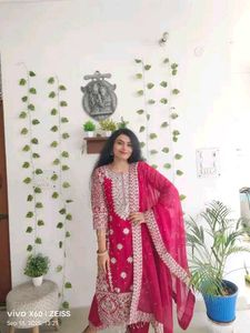 Elegant Red Embroidered Kurta Set