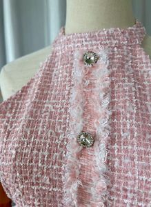 Pink Tweed Halter Dress