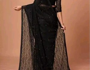 Black saree new totally,