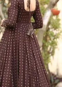 Elegant Brown Printed Gown