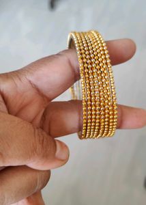 Gold Beaded Bangles