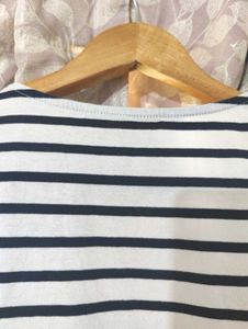 B&amp;W Striped Tee with Lace Detail