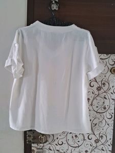 V Neck Off-white Korean Top