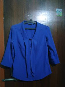 Royal Blue Tie Neck Shirt