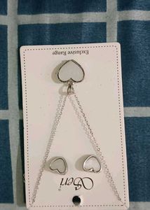 Heart Necklace &amp; Earring Set