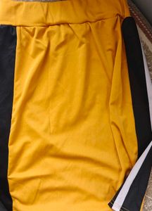 Yellow Skirt with Black Stripe