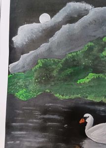 Night Swan Painting