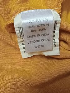 Mustard Yellow  Fish Cut Plain Kurta