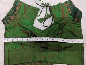 Green color Silk blouse