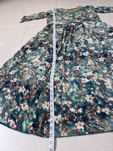 Floral Print Green Dress