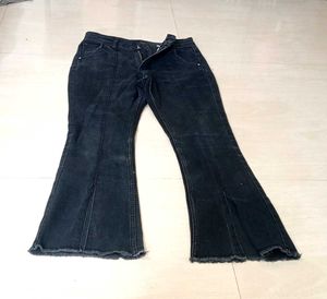 Black Flared Jeans with slits
