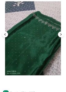 New Elegant Green Saree with attached blouse piece