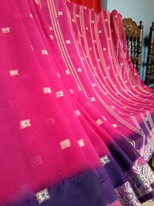 Multicolored Georgette Saree With Design Borders