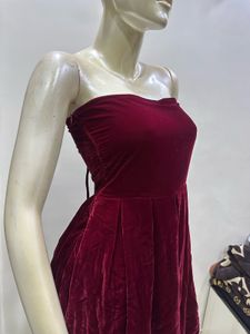 Burgundy Velvet Mini Dress