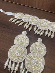Pearl Choker &amp; Earring Set