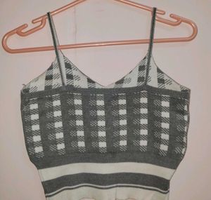 Gray &amp; White Checkered Tank