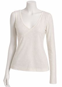 Ivory V-Neck Long Sleeve Top