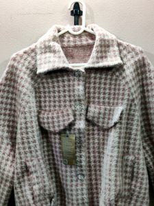 Imported women&#39;s houndstooth tweed jacket/sweater