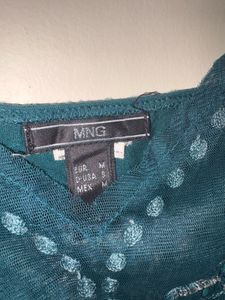 Vintage Style Sheer Mango Embellished Cami Top