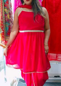 Red Anarkali Kurta Set