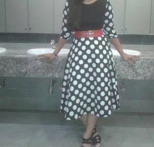 Black and white polka dot dress
