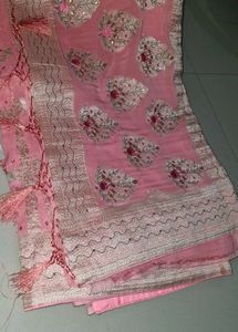 Pink Designer Saree With Blouse