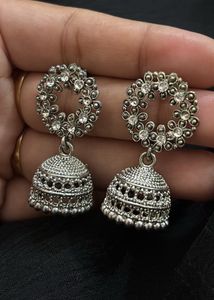 Silver Jhumka Earrings