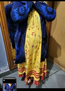 Stylish Blue Knitted Cardigan long coat jacket