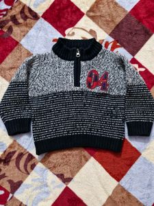 Black & Grey Sweater For Boys (12-18 Months)