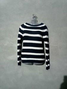 Striped Knit Pullover Sweater