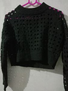 Black Color Korean Knitted Top ❤❤❤❤❤