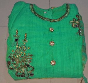 Girl's Green Ethnic Dress