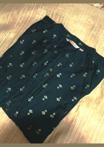 Teal Printed Kurti - Avaasa Brand