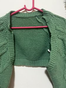 Green Knit Bolero Shrug