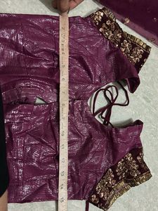 Embroidered saree with blouse and peti coat
