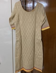 Beige Kurta With Designer Pants