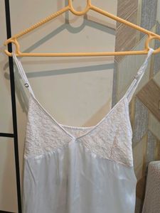 White Satin Night Dress L Size