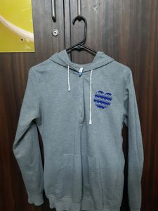 Madison Street Grey Hoodie With Embroidery