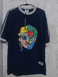 Price Drop Brand New Blue Color Printed Tshirt