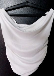 White Ruched Tank Top