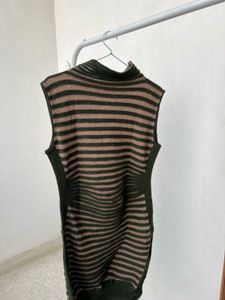 Striped Sleeveless stretchable Mini Dress