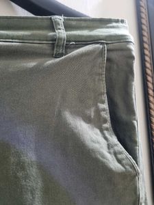 Olive Green Casual Pants