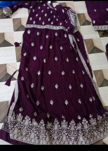 Elegant Purple Kurta nayra Set