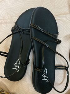 Chic Black Strappy Flats